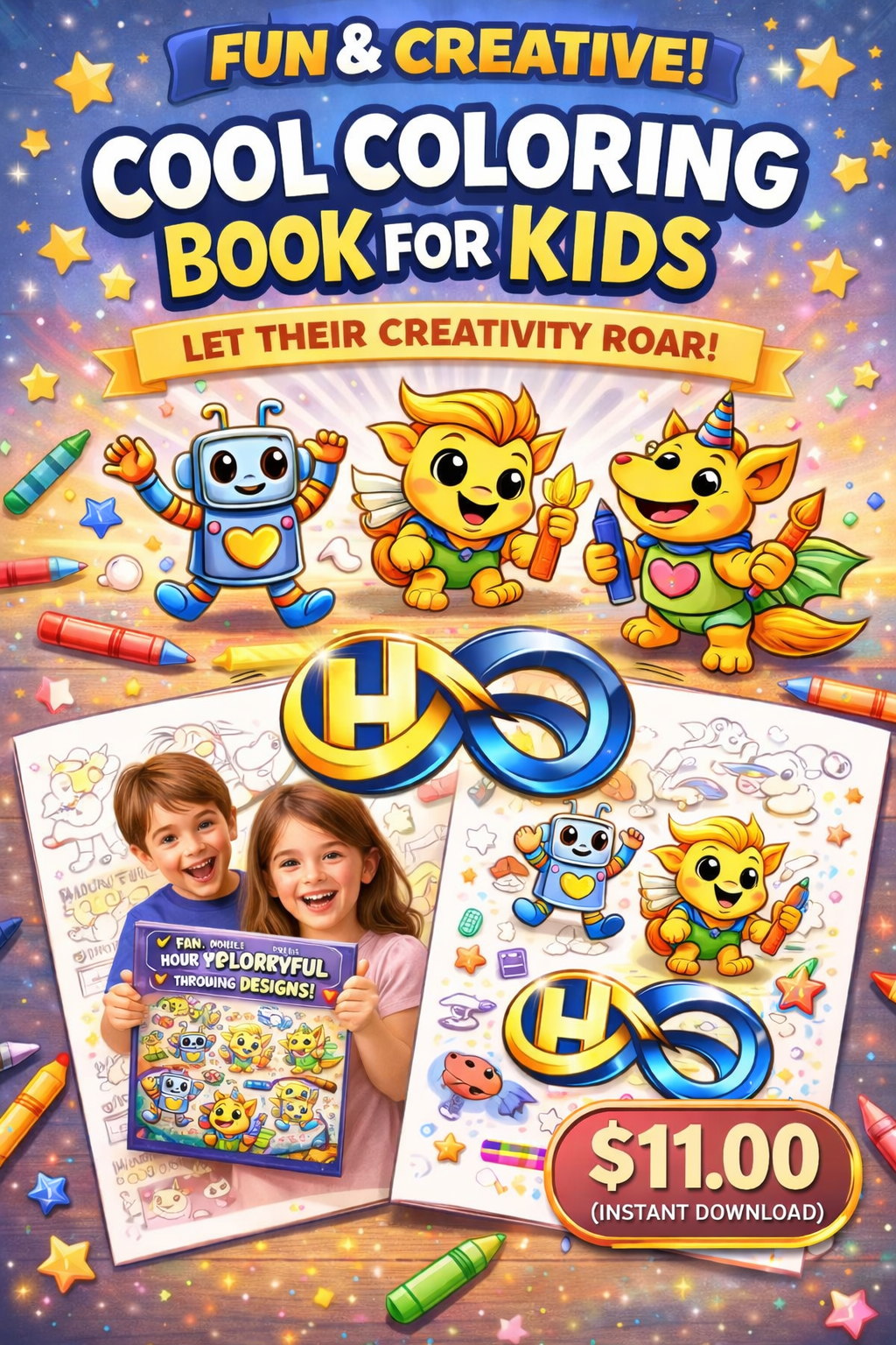 Cool Coloring Book for Kids – Printable PDF